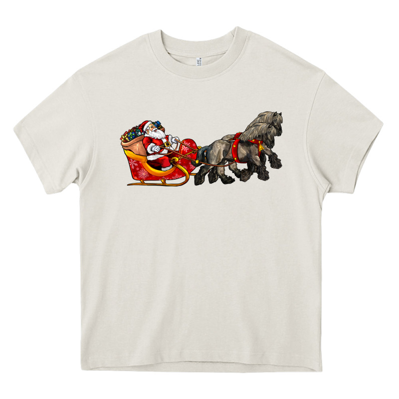 Santa Riding His Sleigh With Gifts Heavy Core Tee by CowGirlArtShop | Teevron