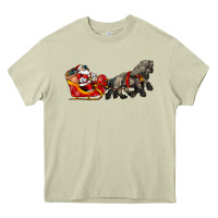 Mossy santa riding his sleigh with gifts Heavy Core Tee - CowGirlArtShop