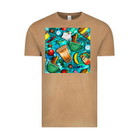 Vintage Camel school boy coffe cup with camouflage seamless pattern bbs Vintage Tee - BundleAndBundleShop