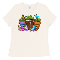 Bone Football Easter sports carrots Ladies Tee - OliviaCreatesArt
