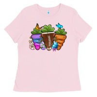 Bubblegum Pink Football Easter sports carrots Ladies Tee - OliviaCreatesArt