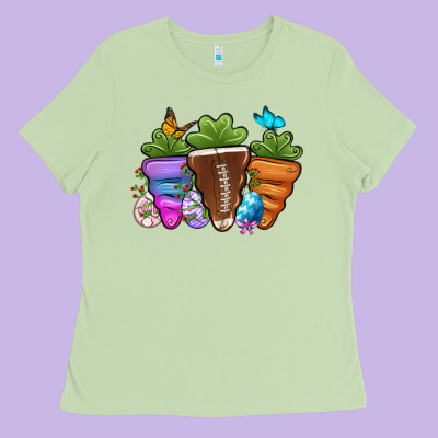 Football Easter Sports Carrots Ladies Tee Designed By Oliviacreatesart