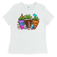 White Football Easter sports carrots Ladies Tee - OliviaCreatesArt