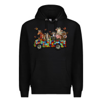 Black farm animals autism Premium Hoodie - RacoonDesign