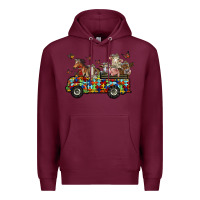 Burgundy farm animals autism Premium Hoodie - RacoonDesign