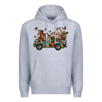 Heather Grey farm animals autism Premium Hoodie - RacoonDesign