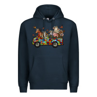 Navy farm animals autism Premium Hoodie - RacoonDesign