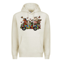 Oatmeal Heather farm animals autism Premium Hoodie - RacoonDesign