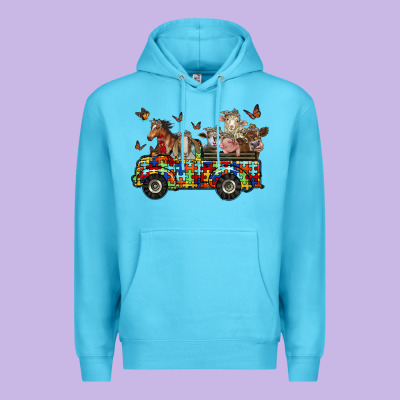 Farm Animals Autism Premium Hoodie Designed By Racoondesign