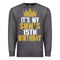 Charcoal Heather it's my son's 15th birthday 15 years old boy t shirt Premium Sweatshirt - linhVisuals
