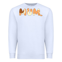 White Bluey Mum Premium Sweatshirt - linhVisuals