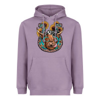 Lavender highland cow horseshoe Heavyweight Hoodie - JahusDesignShop