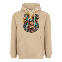 Mushroom highland cow horseshoe Heavyweight Hoodie - JahusDesignShop