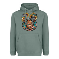 Sage highland cow horseshoe Heavyweight Hoodie - JahusDesignShop