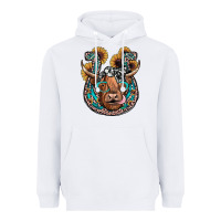 Highland Cow Horseshoe Heavyweight Hoodie | Teevron