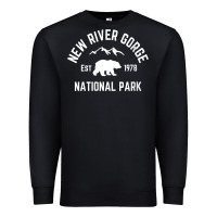 Black womens new river gorge national park bear west virginia nature v neck Premium Sweatshirt - linhVisuals