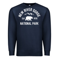 Navy womens new river gorge national park bear west virginia nature v neck Premium Sweatshirt - linhVisuals