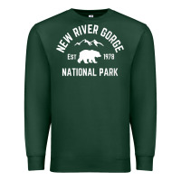 Womens New River Gorge National Park Bear West Virginia Nature V Neck Premium Sweatshirt | Teevron