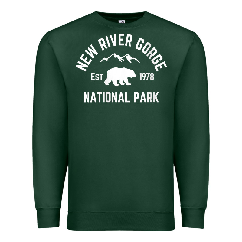 Womens New River Gorge National Park Bear West Virginia Nature V Neck Premium Sweatshirt by linhVisuals | Teevron