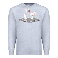 Heather Grey newanimaniacs pinky and the brain Premium Sweatshirt - linhVisuals
