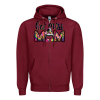 Burgundy hot mess mom messy bun Zipper Hoodie - JahusDesignShop