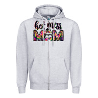 Heather Grey hot mess mom messy bun Zipper Hoodie - JahusDesignShop