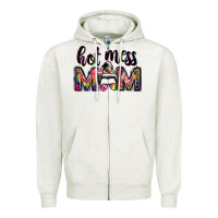 Oatmeal Heather hot mess mom messy bun Zipper Hoodie - JahusDesignShop