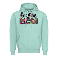 Seafoam hot mess mom messy bun Zipper Hoodie - JahusDesignShop
