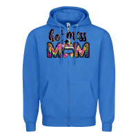 True Royal hot mess mom messy bun Zipper Hoodie - JahusDesignShop