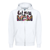 White hot mess mom messy bun Zipper Hoodie - JahusDesignShop