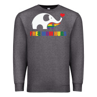 Charcoal Heather free mom hugs pride elephant rainbow Premium Sweatshirt - linhVisuals