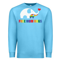 Ocean Blue free mom hugs pride elephant rainbow Premium Sweatshirt - linhVisuals