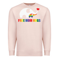 Pale Pink free mom hugs pride elephant rainbow Premium Sweatshirt - linhVisuals
