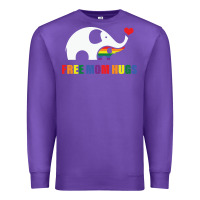 Purple free mom hugs pride elephant rainbow Premium Sweatshirt - linhVisuals