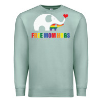 Seafoam free mom hugs pride elephant rainbow Premium Sweatshirt - linhVisuals