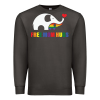 Smoke free mom hugs pride elephant rainbow Premium Sweatshirt - linhVisuals