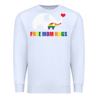 White free mom hugs pride elephant rainbow Premium Sweatshirt - linhVisuals
