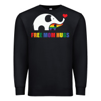 Black free mom hugs pride elephant rainbow Premium Sweatshirt - linhVisuals