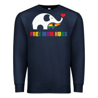 Navy free mom hugs pride elephant rainbow Premium Sweatshirt - linhVisuals