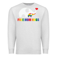 Oatmeal Heather free mom hugs pride elephant rainbow Premium Sweatshirt - linhVisuals