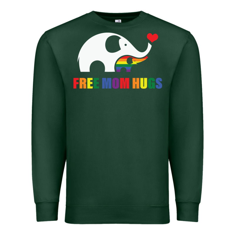 Free Mom Hugs Pride Elephant Rainbow Premium Sweatshirt by linhVisuals | Teevron
