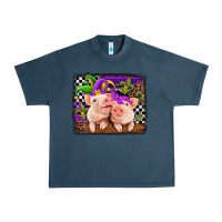Midnight Navy mardi gras western leopard pigs Urban Heavy Tee - Jasminsmagicworld