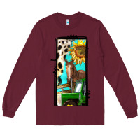 Burgundy farm life alphabet lowercase letters l Long Sleeve Tee - BundleAndBundleShop