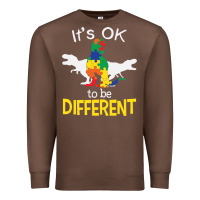 Chestnut it’s ok to be different autism dinosaur Premium Sweatshirt - linhVisuals