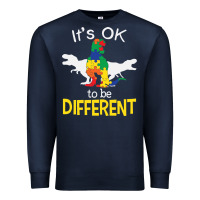 Navy it’s ok to be different autism dinosaur Premium Sweatshirt - linhVisuals
