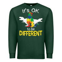Sports Green it’s ok to be different autism dinosaur Premium Sweatshirt - linhVisuals
