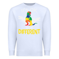 White it’s ok to be different autism dinosaur Premium Sweatshirt - linhVisuals