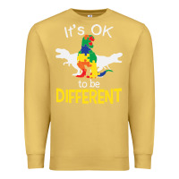 Antique Gold it’s ok to be different autism dinosaur Premium Sweatshirt - linhVisuals