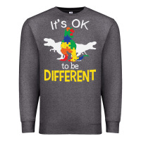 Charcoal Heather it’s ok to be different autism dinosaur Premium Sweatshirt - linhVisuals