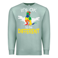 Seafoam it’s ok to be different autism dinosaur Premium Sweatshirt - linhVisuals